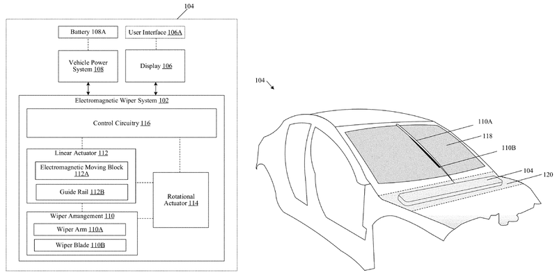Illustration for article titled Telsa's 'Electromagnetic Windshield Wiper' Patent Looks Pretty Cool For A Windshield Wiper